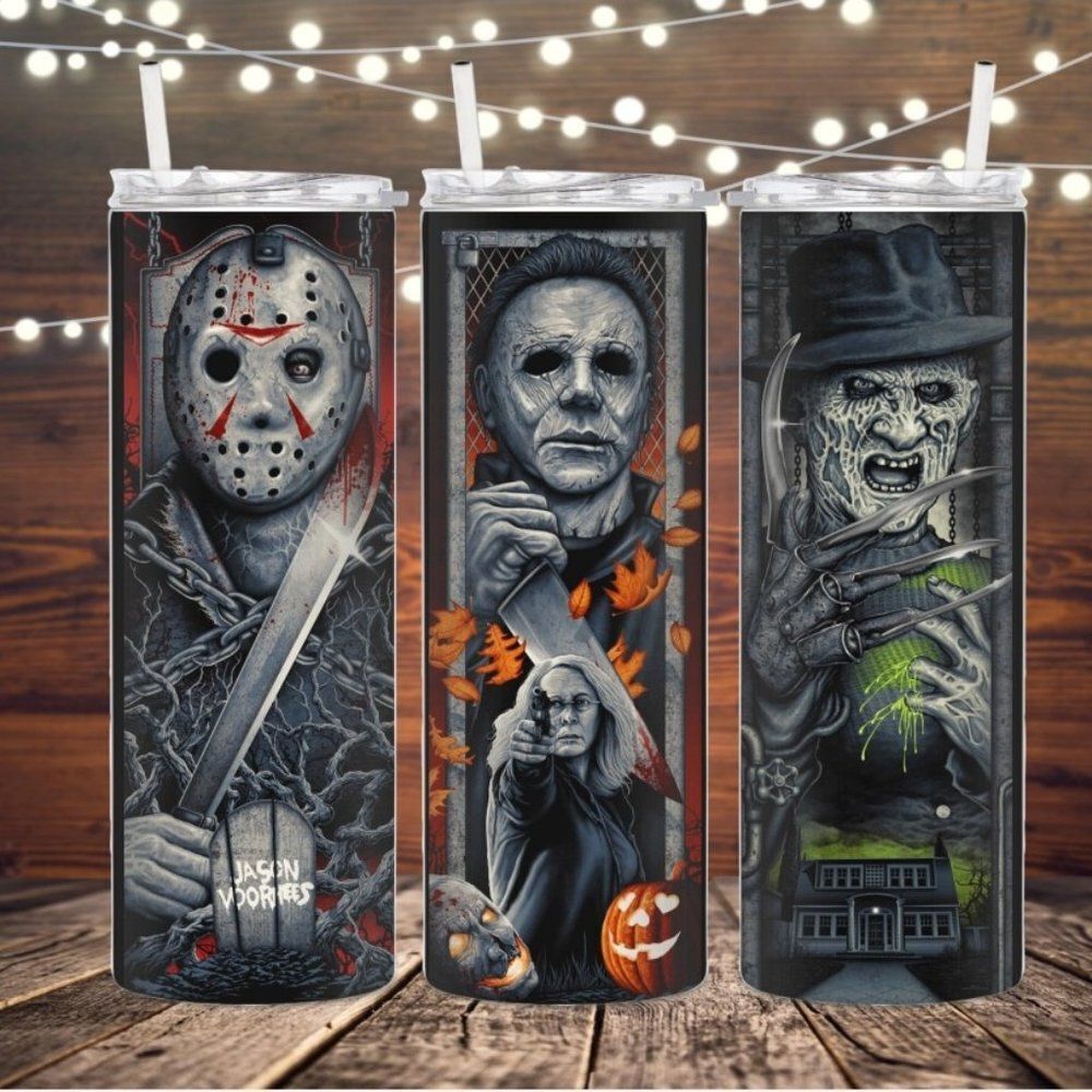 Horror Movie Metal Skinny Tumbler